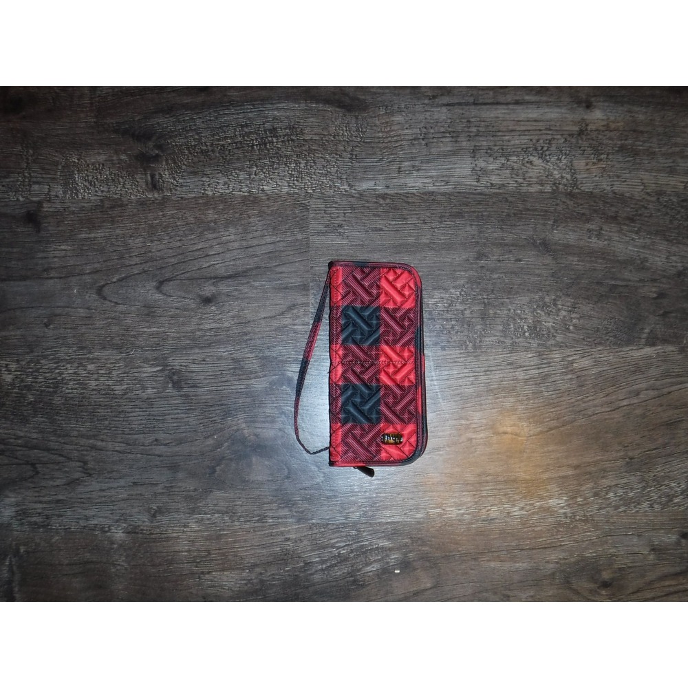 Lug‎ Sleeper Quilted Plaid Travel Organizer Case Pouch Red Black